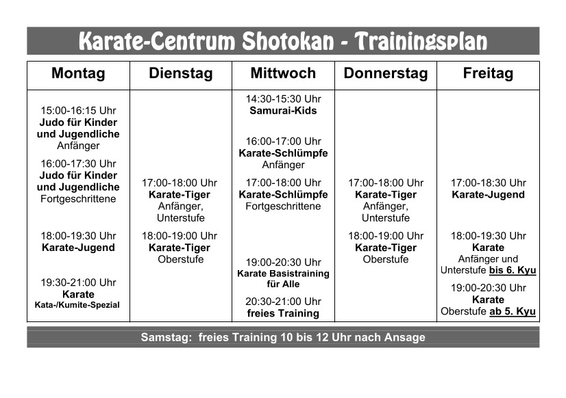 Trainingsplan